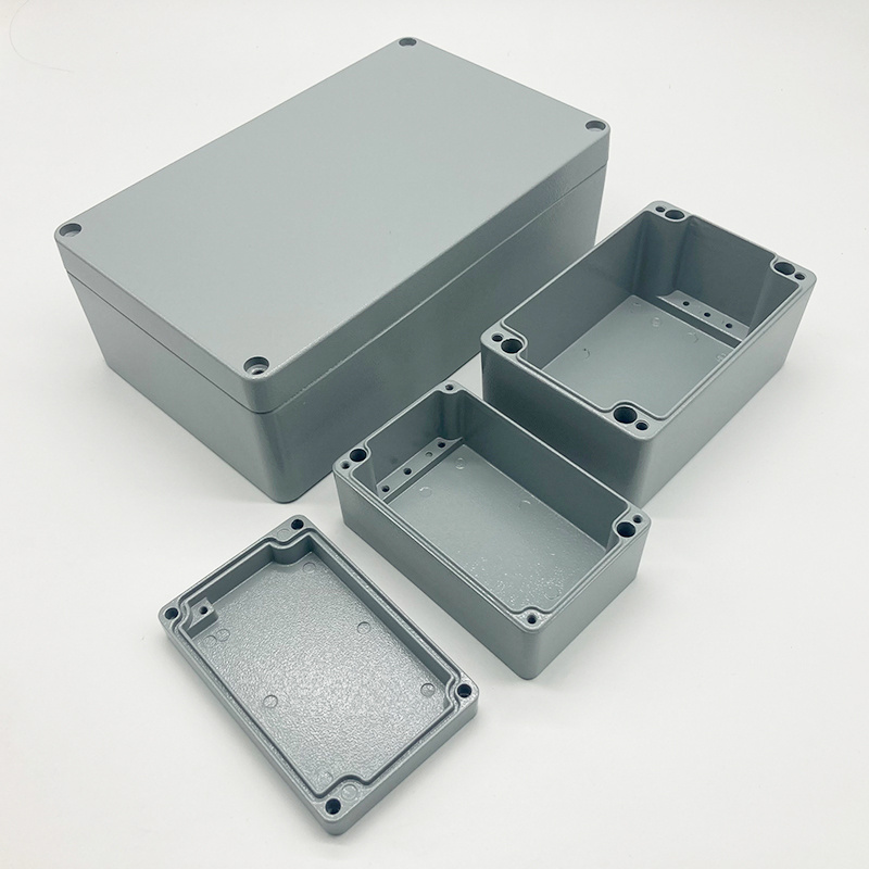 Manufacturer Dustproof Waterproof IP67 Aluminum Die Cast Enclosure Metal Junction Box Electric Distribution Box with Custom Hole