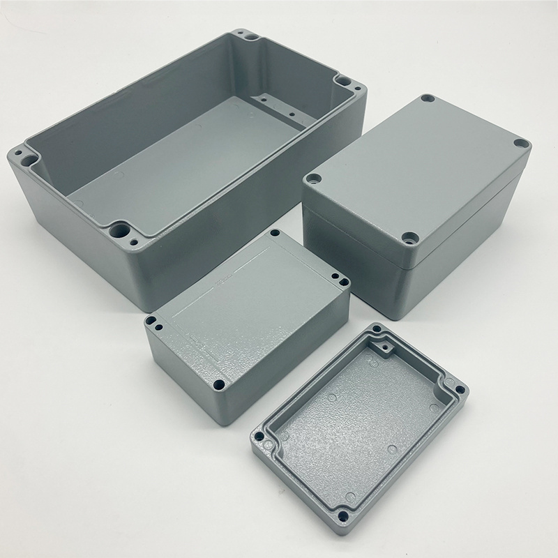 Manufacturer Dustproof Waterproof IP67 Aluminum Die Cast Enclosure Metal Junction Box Electric Distribution Box with Custom Hole