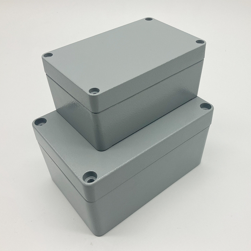 Manufacturer Dustproof Waterproof IP67 Aluminum Die Cast Enclosure Metal Junction Box Electric Distribution Box with Custom Hole