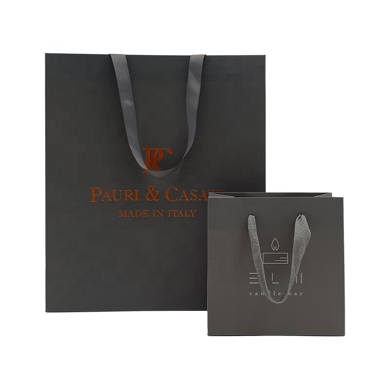 Custom premium matte laminated luxury boutique euro tote for candle cosmetic gift shopping paper bag with logo