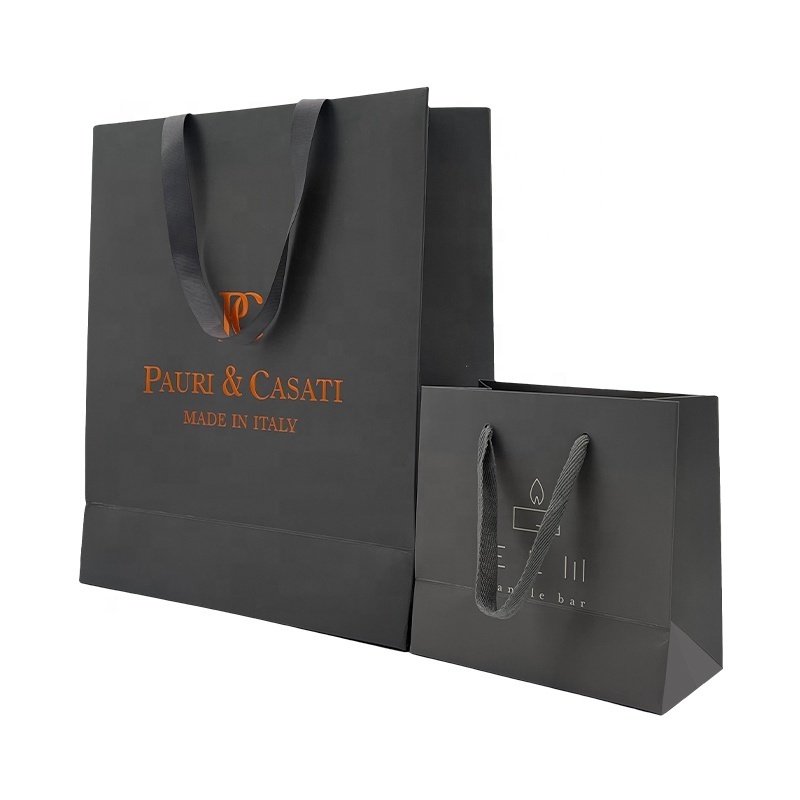 Custom premium matte laminated luxury boutique euro tote for candle cosmetic gift shopping paper bag with logo