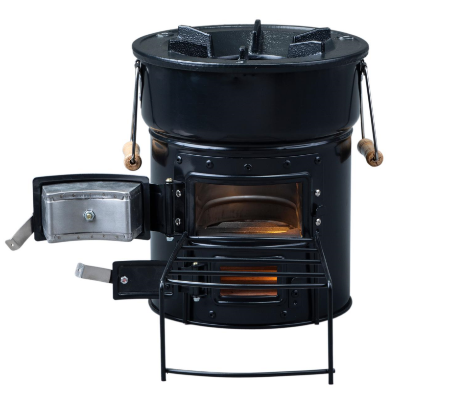 Best Selling Two Doors Wood Burning Rocket Stove For Camping Hiking