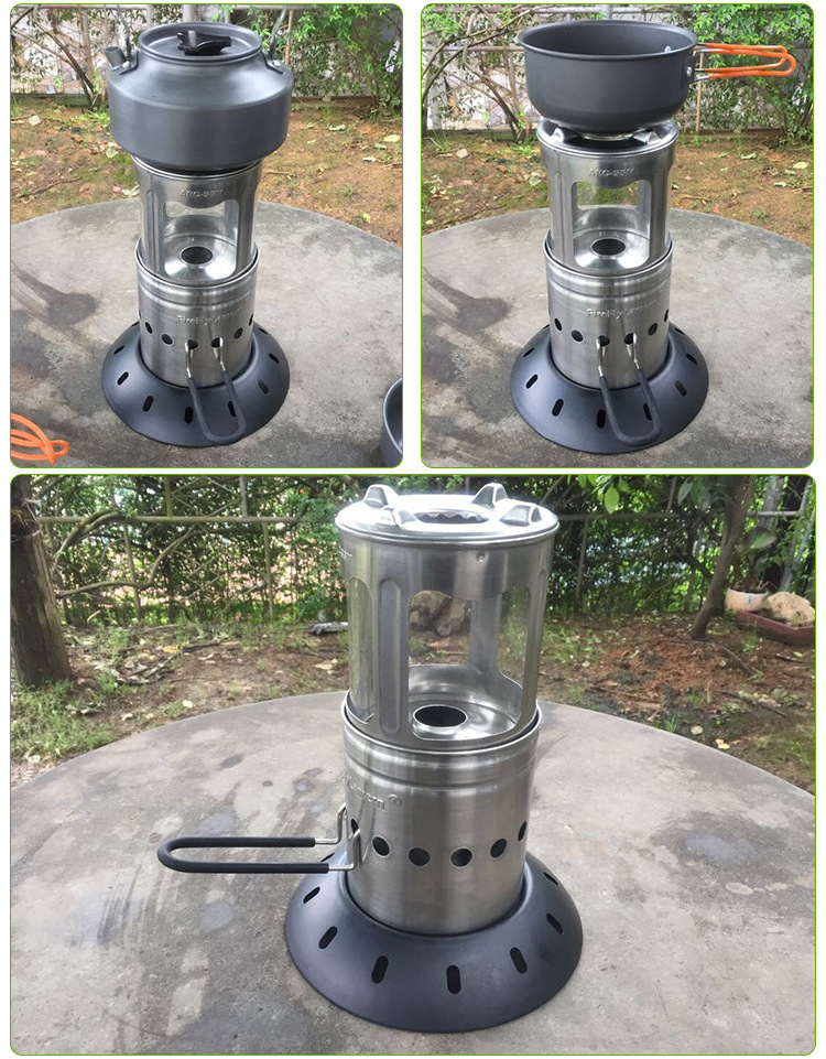 small mini size outdoor cooking wood pellet stove camping backpacking stove