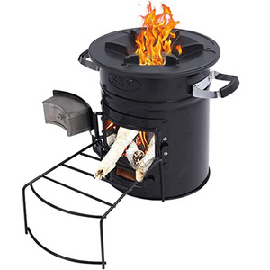 Clean cooking High efficiency charcoal Cast iron wood burning cook stove for BBQ