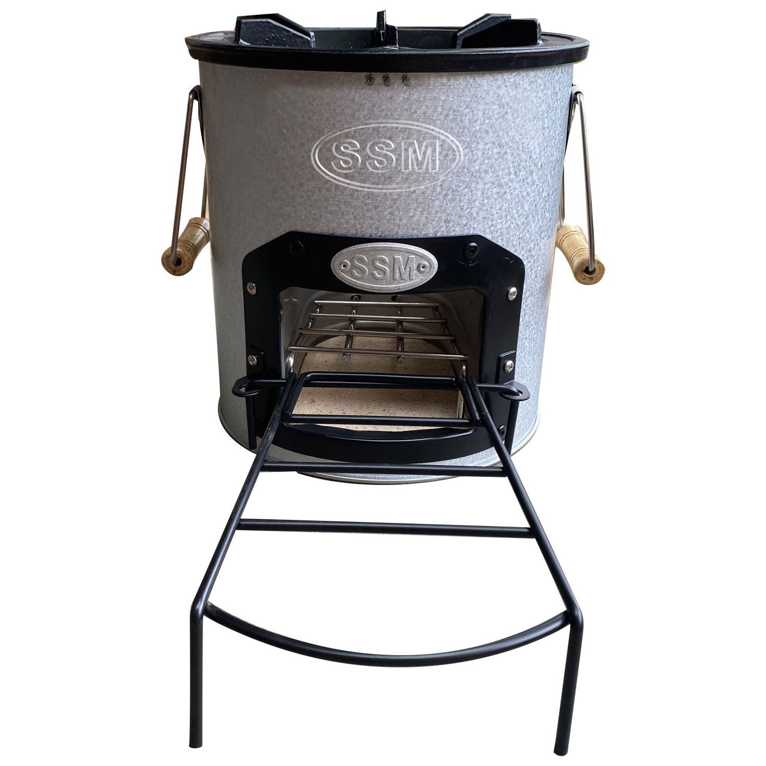 Galvanized metal rocket stove S24-11 for household cooking and camping wood stove portable