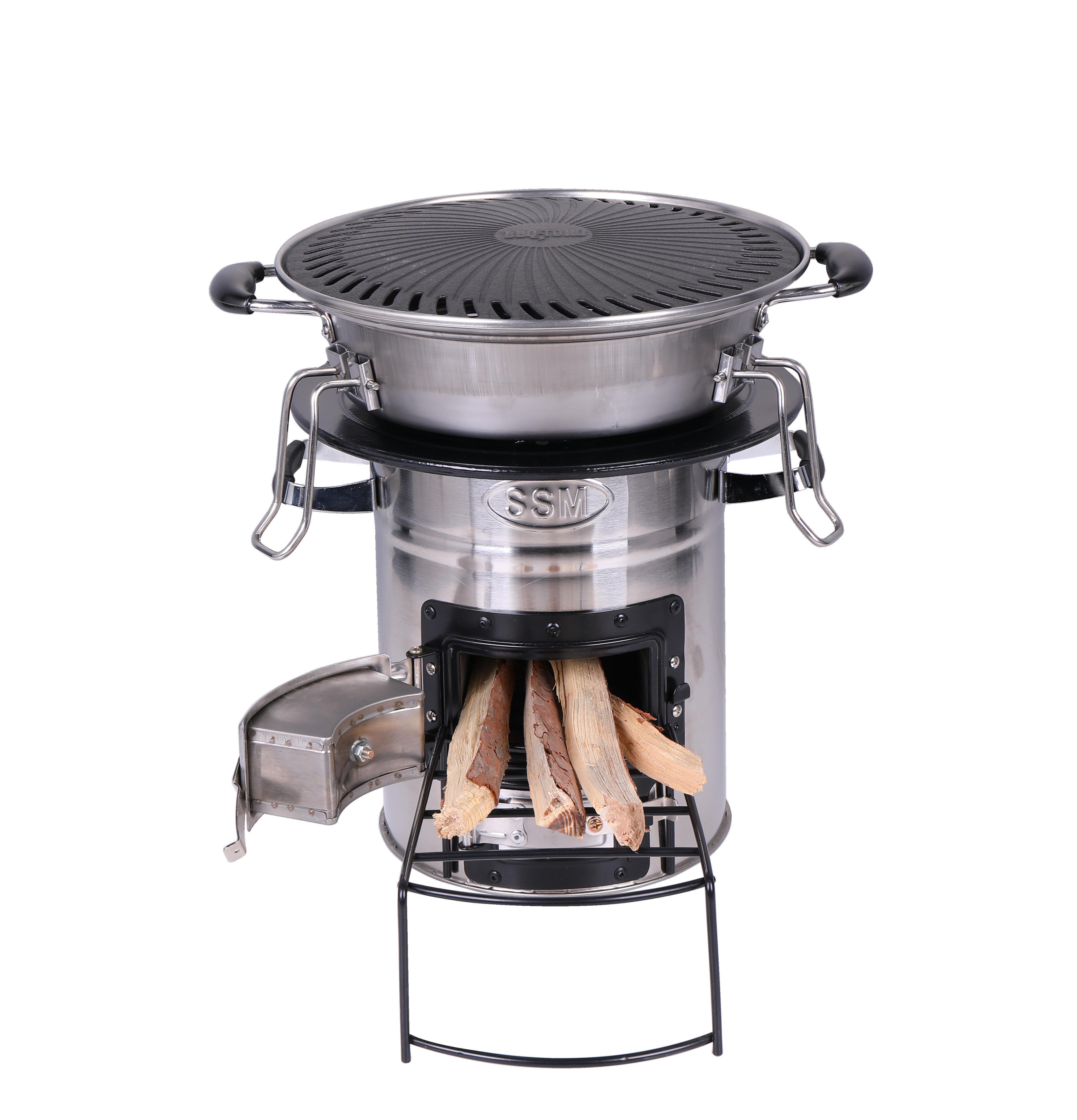 outdoor camping BBQ rocket stove wood burning stove