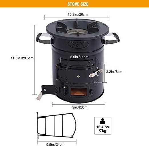 Clean cooking High efficiency charcoal Cast iron wood burning cook stove for BBQ