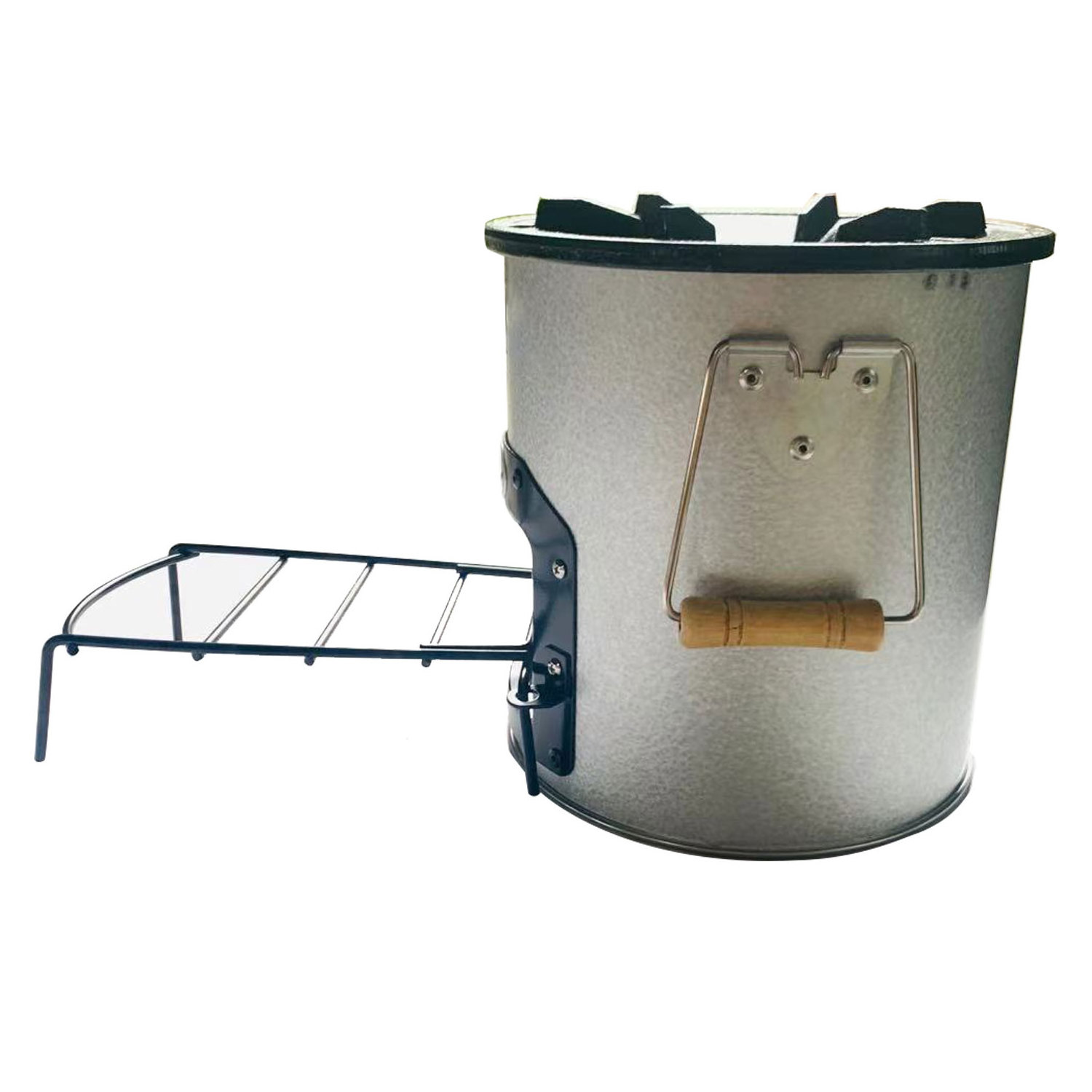 Galvanized metal rocket stove S24-11 for household cooking and camping wood stove portable