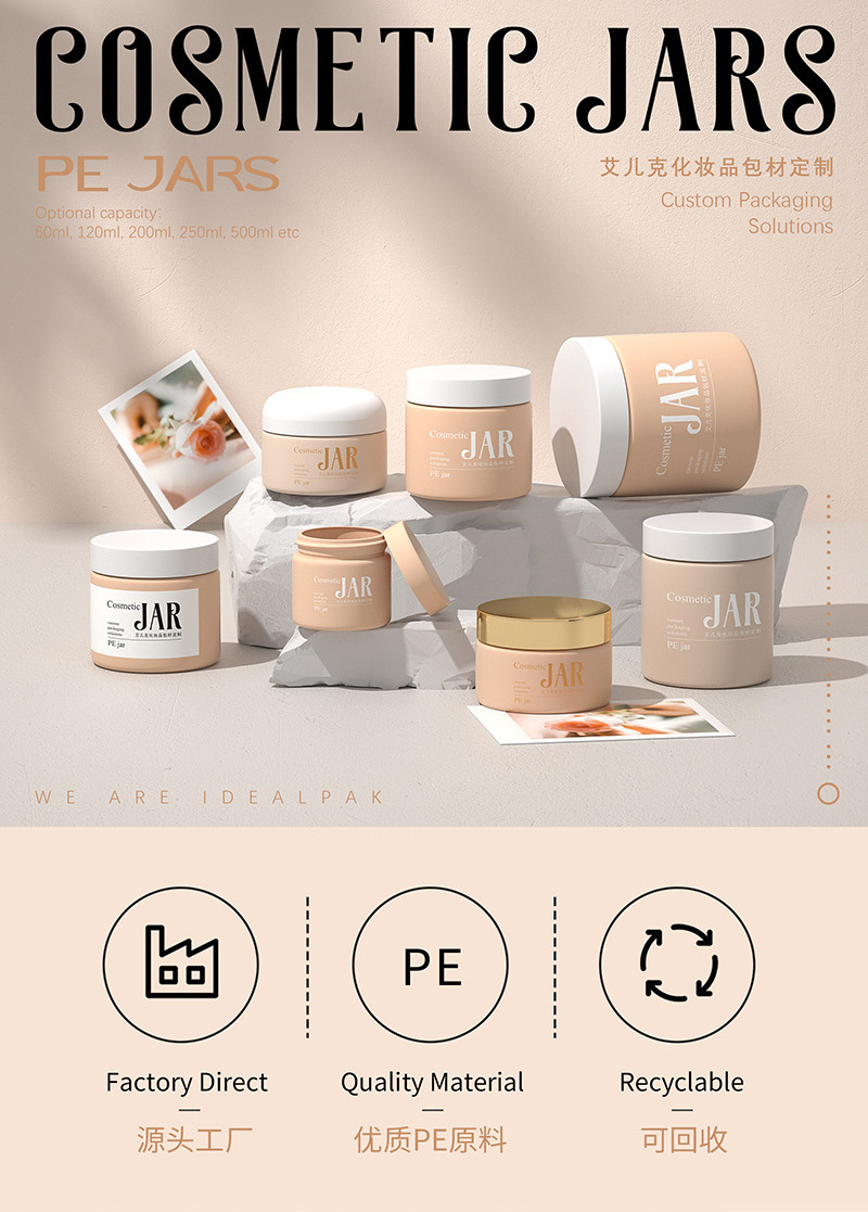 Cosmetic Packaging Body Butter Body Scrub Containers Plastic Jars with Lids for Hair Products Skin Care Use