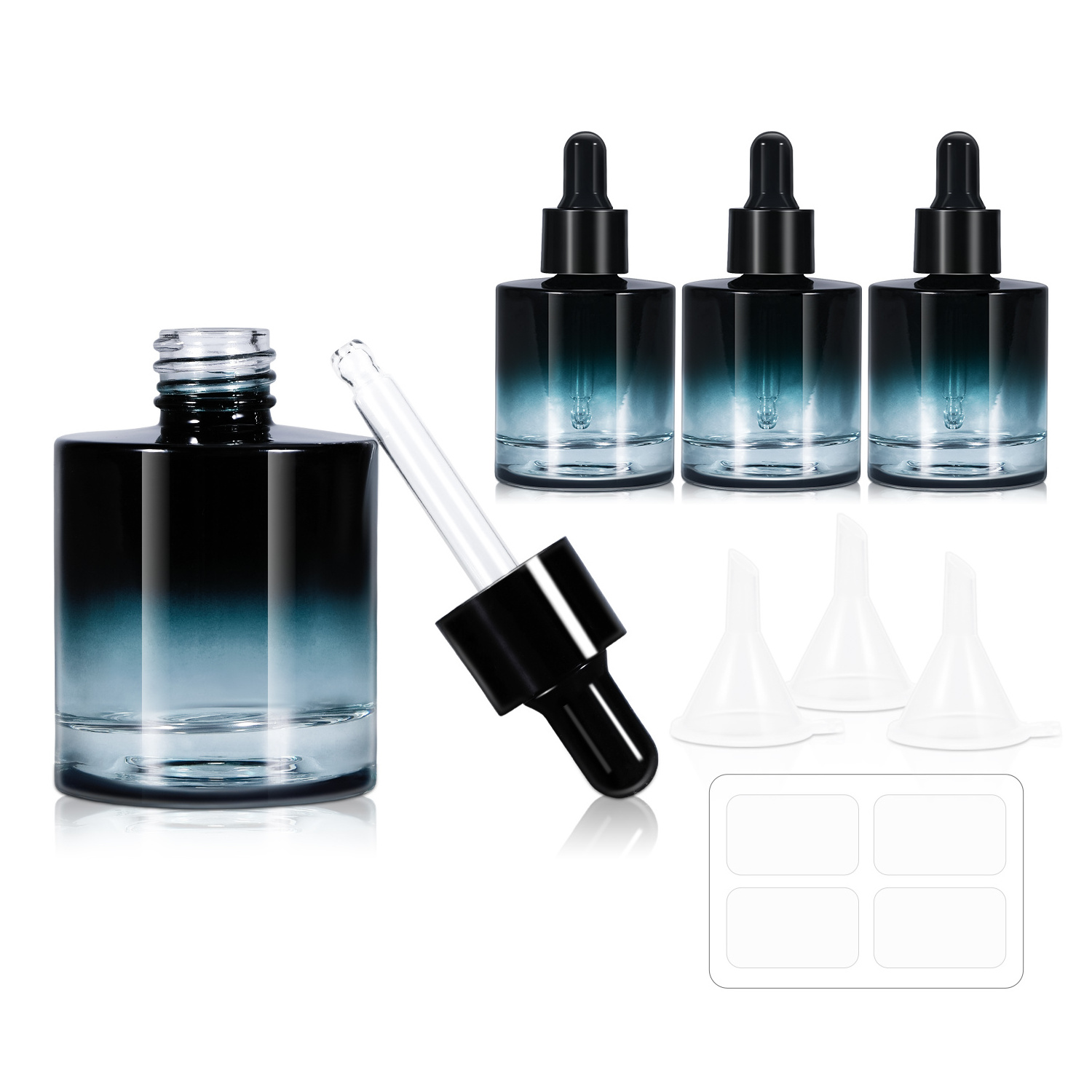 Factory Wholesale 30ml Dark Blue Skin Care Serum Essential Perfume Oil Glass Dropper Bottle