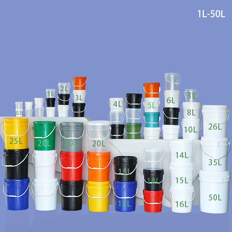 Wholesale 1L-50L White Thickened Round Pails Plastic Paint Buckets