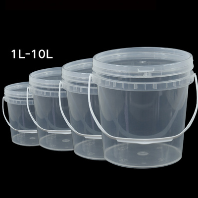 Factory Wholesale Food Grade Round Clear PP Plastic Buckets With Lids Handle