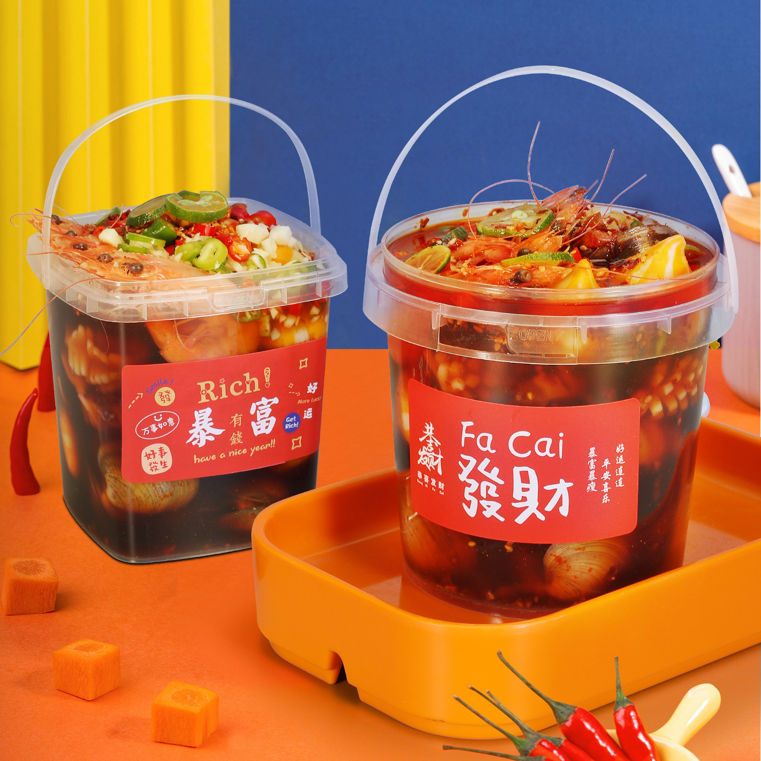 Manufacturer Clear Plastic Protein Tubs Puffs Food With PP Lid China Customized Logo Packaging