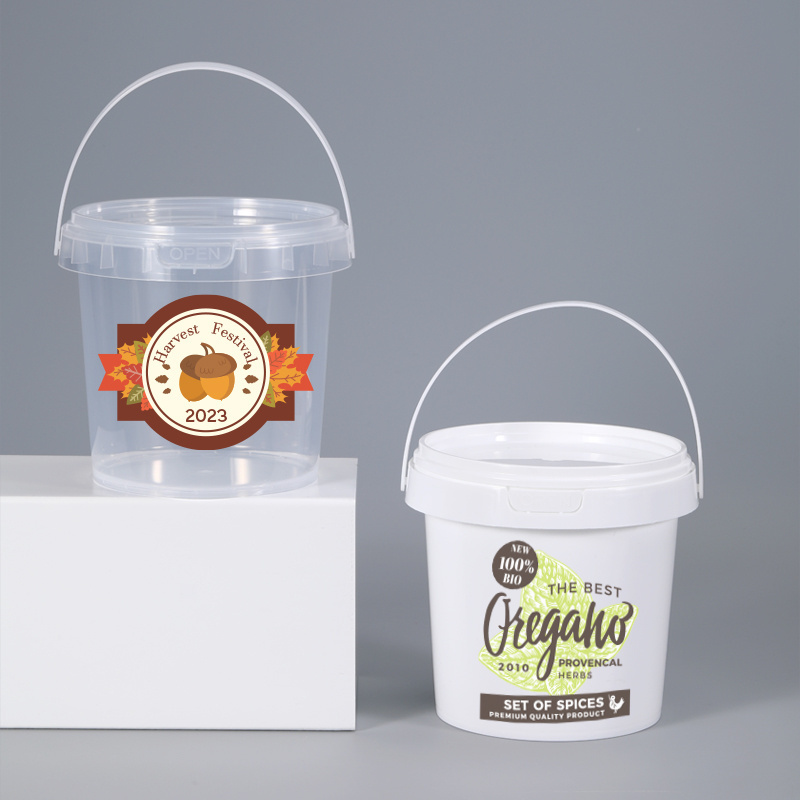 Food Grade Cotton Candy Ice Cream Honey Buckets For Cookies Popcorn Snacks Packaging With Personal Logo