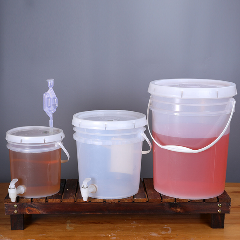 High Quality 5l 10l 20l Translucent Fermentation Bucket Brew Beer Container With Airlock Household Use