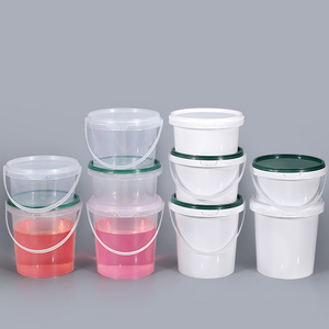 Wholesale 500ml PP Clear White Food Take Out Package Ice Cream Cookies Small Plastic Bucket With Handle Lid