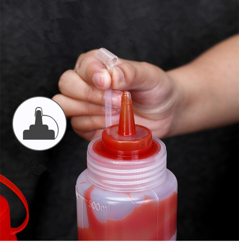 Portable BBQ Ketchup Sauce Dispenser Bottles Olive Oil Dispensing Bottle Mayonnaise Squeeze Jar with Cap Safe Tools