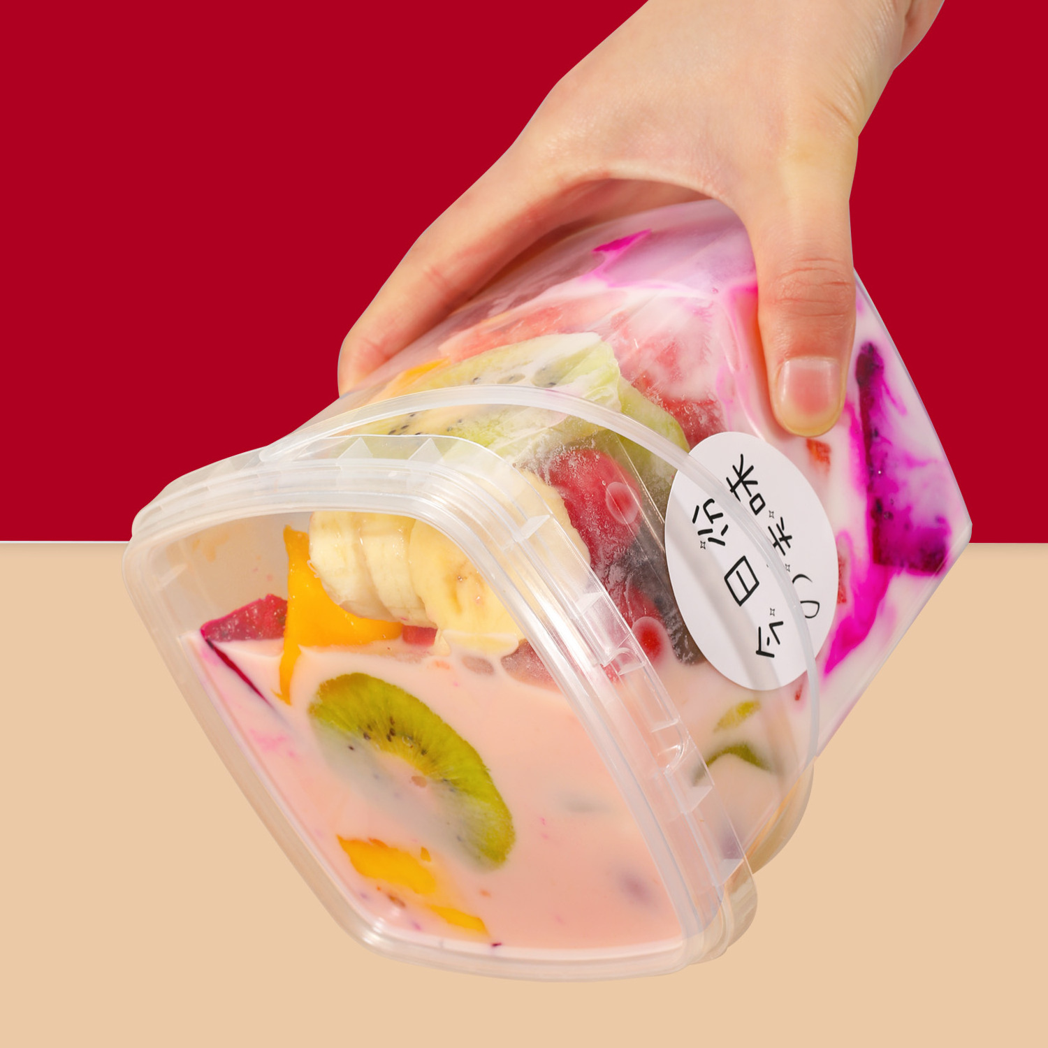 Manufacturer Clear Plastic Protein Tubs Puffs Food With PP Lid China Customized Logo Packaging