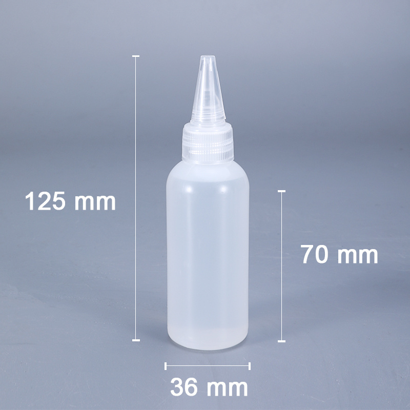 UMETASS Nozzle Twist Cap Squeeze Dropper 100ml Monomer Plastic Bottle For Glue Liquid