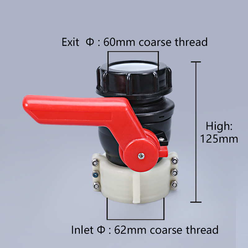 Retailer 1000L IBC DN50 Ball & Butterfly Valve