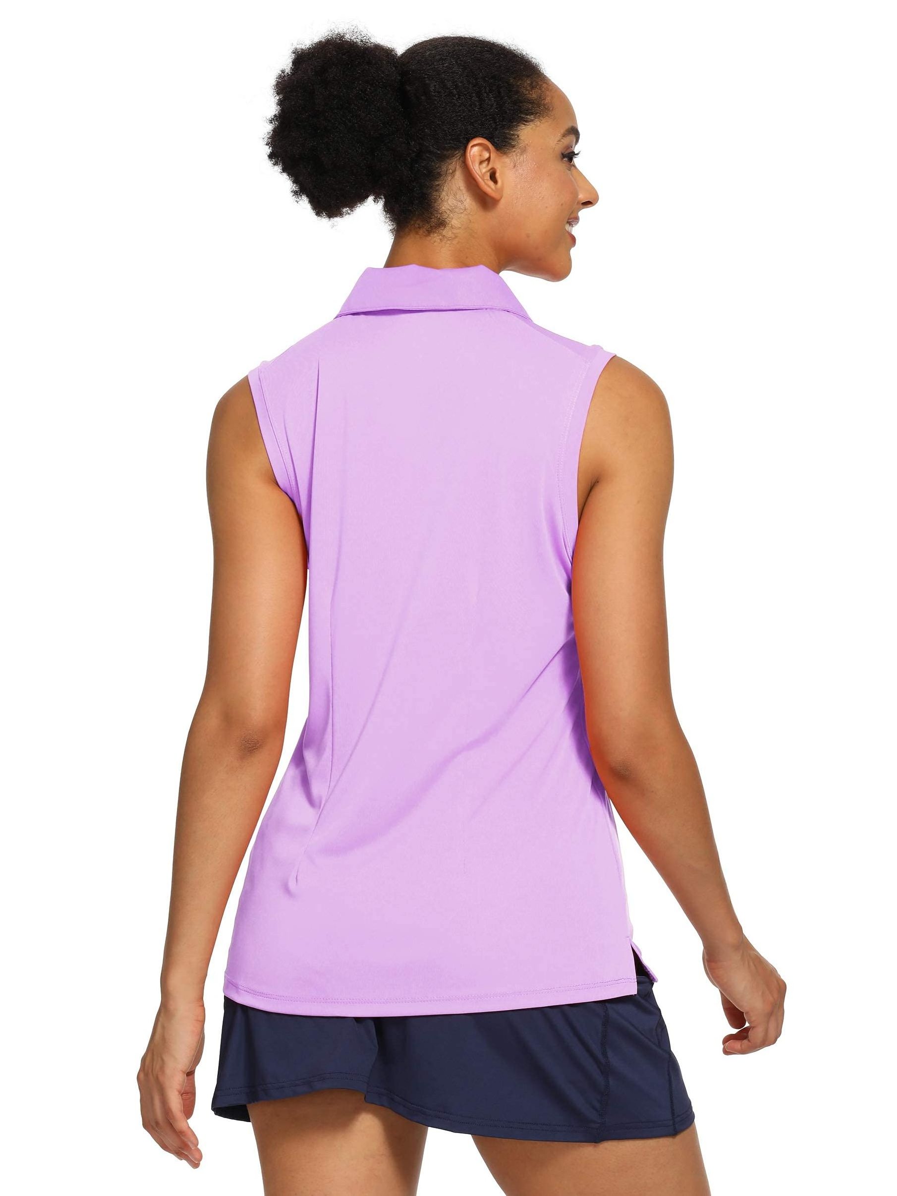 Hot Sale Women's Golf Tennis Sleeveless Polo Shirts Quick Dry Athletic Tank Tops 100% Polyester