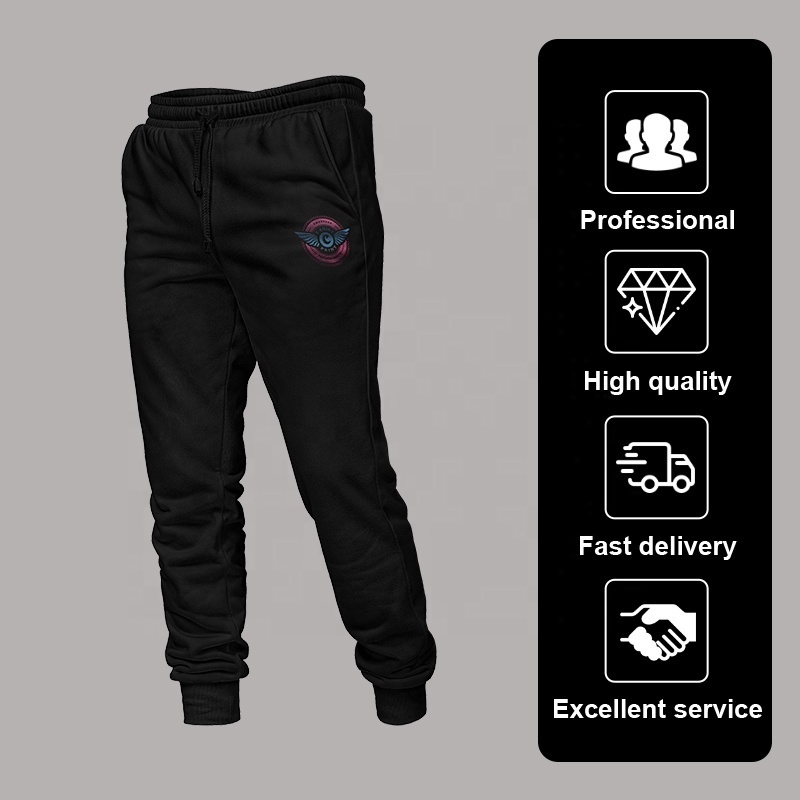 Wholesale Blank Sweatpants Quality Men's Sweatpants with Pockets Custom Logo Black Men's Jogging Sweatpants