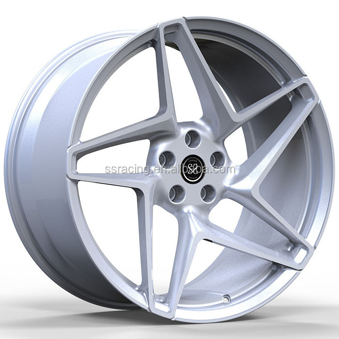 20x9.5 and 20x11 5x120 Custom Matt Silver Forged 1-PC Rims For BMW M4