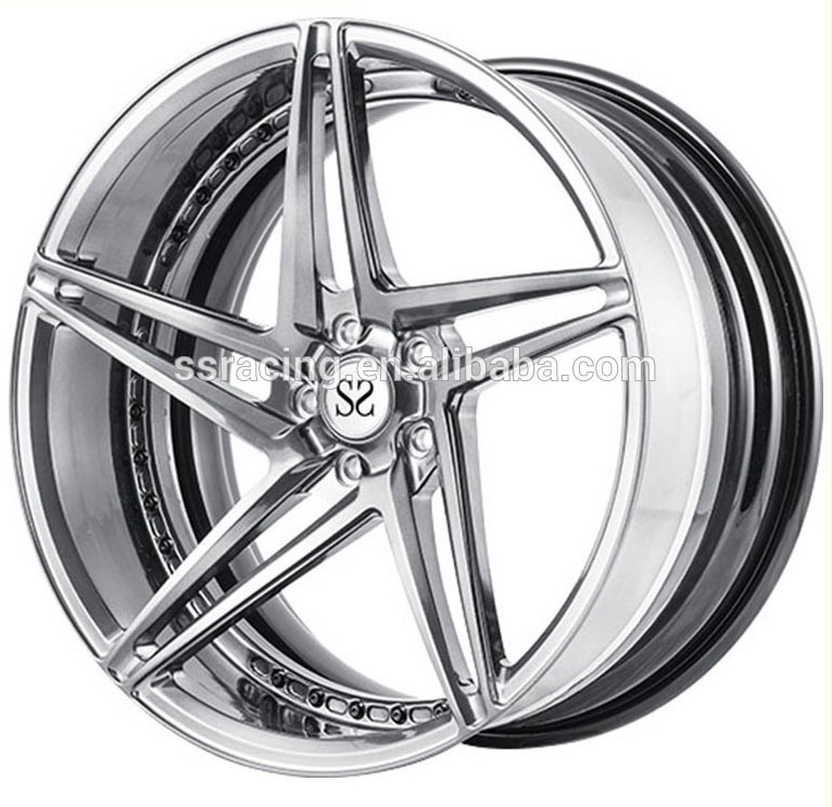 Popular Brushed Silver Polished 19 20 22 Inch 2 Piece Rims Deep Lip Concave Dish 5x120 Forged Wheels For M3 M5 X5 X6 Rs5 Rs6