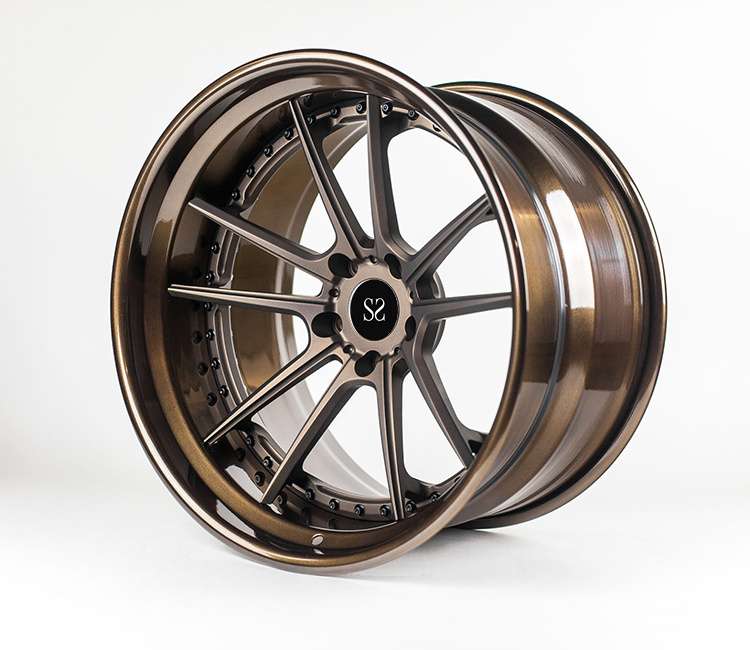 Custom 3 PC structure Forged Rims 19 20 21 and 22 inches with 5 x 120  112  114.3 130 For Sport Cars