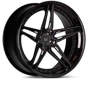 5X114.3 Custom Concave 2 Piece Gloss Black Forged Alloy Rims 19 20 21 22 Inches Wheels For Ferrari