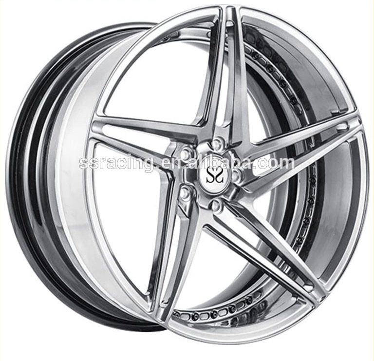 Popular Brushed Silver Polished 19 20 22 Inch 2 Piece Rims Deep Lip Concave Dish 5x120 Forged Wheels For M3 M5 X5 X6 Rs5 Rs6