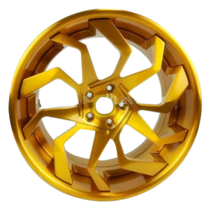 New Design Gold Multi Spoke 1 Piece Forged Concave Alloy Wheel Chrome Rims for luxury car