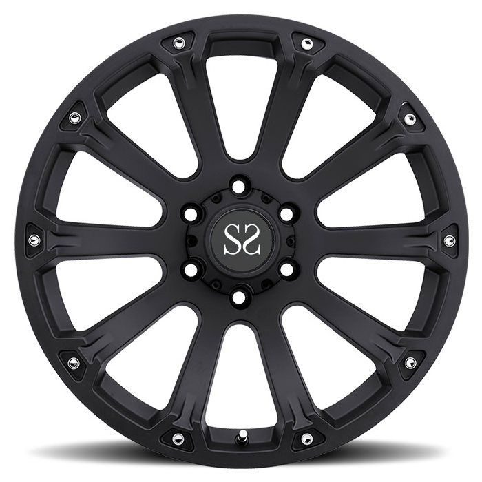 Heavy Duty Multi Spokes Concave Truck Wheels Rims 5-127 For Wrangler 18 19 20 Inches Matt Black