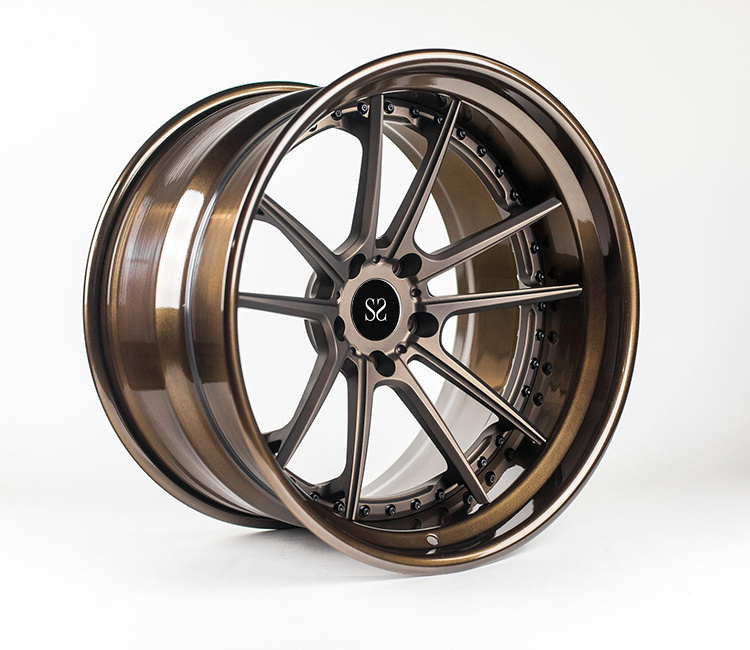 Custom 3 PC structure Forged Rims 19 20 21 and 22 inches with 5 x 120  112  114.3 130 For Sport Cars