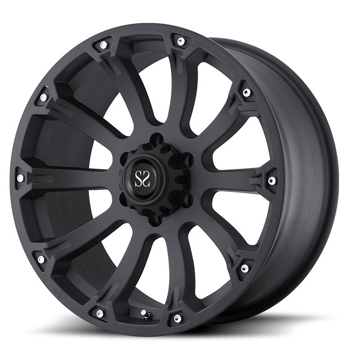 Heavy Duty Multi Spokes Concave Truck Wheels Rims 5-127 For Wrangler 18 19 20 Inches Matt Black