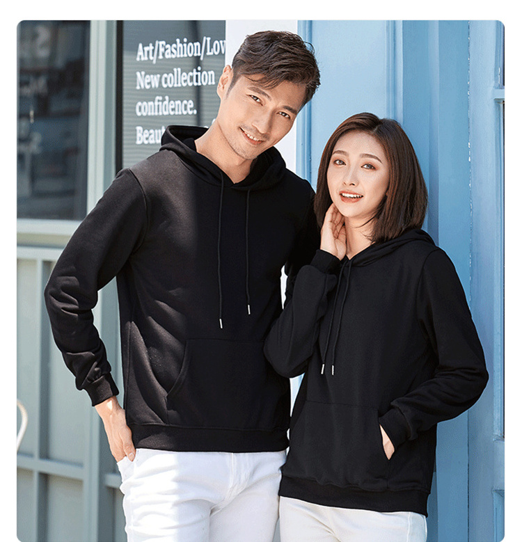 high quality blank black plain unisex cotton fleece pullover hoodie set custom men's hoodies custom logo graphic sweatshirts