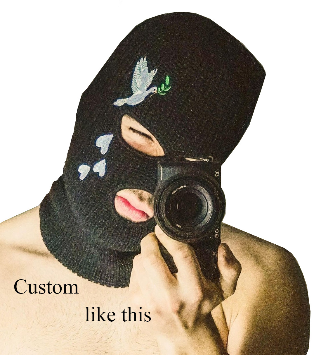 Wholesale 3-Hole Knitted Full Face Cover Ski Mask, Winter Balaclava Warm Knit Full Face Mask for Outdoor Sports