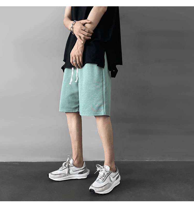 Wholesale mens comfortable blank cotton shorts plain sweat short for boys Men's shorts men's elastic waist shorts