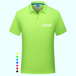 Wholesale polyester dry fit quick-drying unisex short sleeve plain polo shirt custom logo embroidered polo t shirts