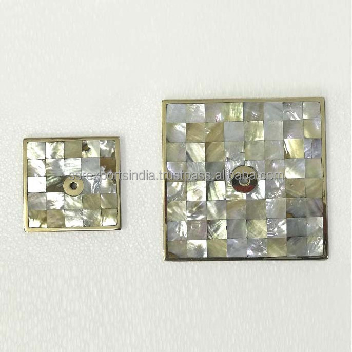 Brass & Mother Of Pearls Solid Metal Kitchen Knobs Handle Made In India Drawer and Wardrobe Pulls Wholesale High Quality Unique