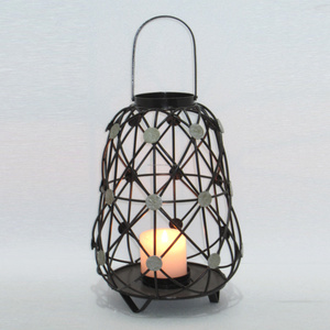 Stand camping metal candle lantern outdoor camp rechargeable led lantern e Hanging Lamp Lights Garden Patio