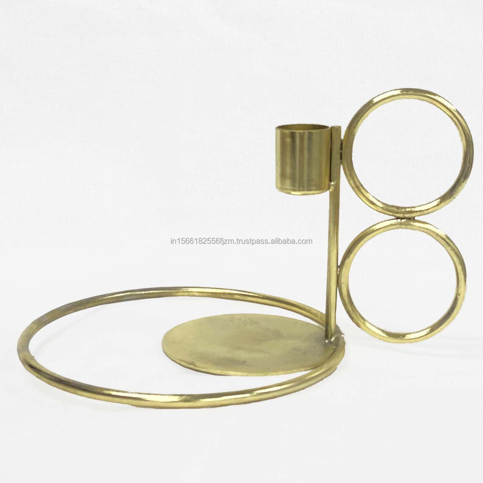 Golden Candle Holders Set of 3 Metal Ring Shape DIY daily centerpieces Decoration for dinner candle