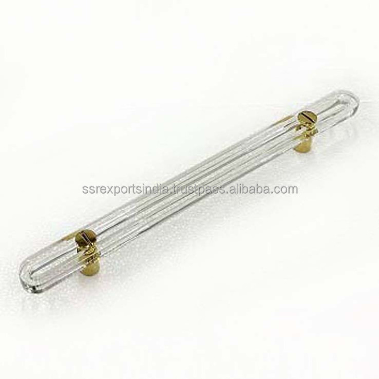 Solid Brass Natural Leather American French Luxury Furniture Cabinet Drawer Wardrobe Door Long Handle Vintage Cloakroom Pull