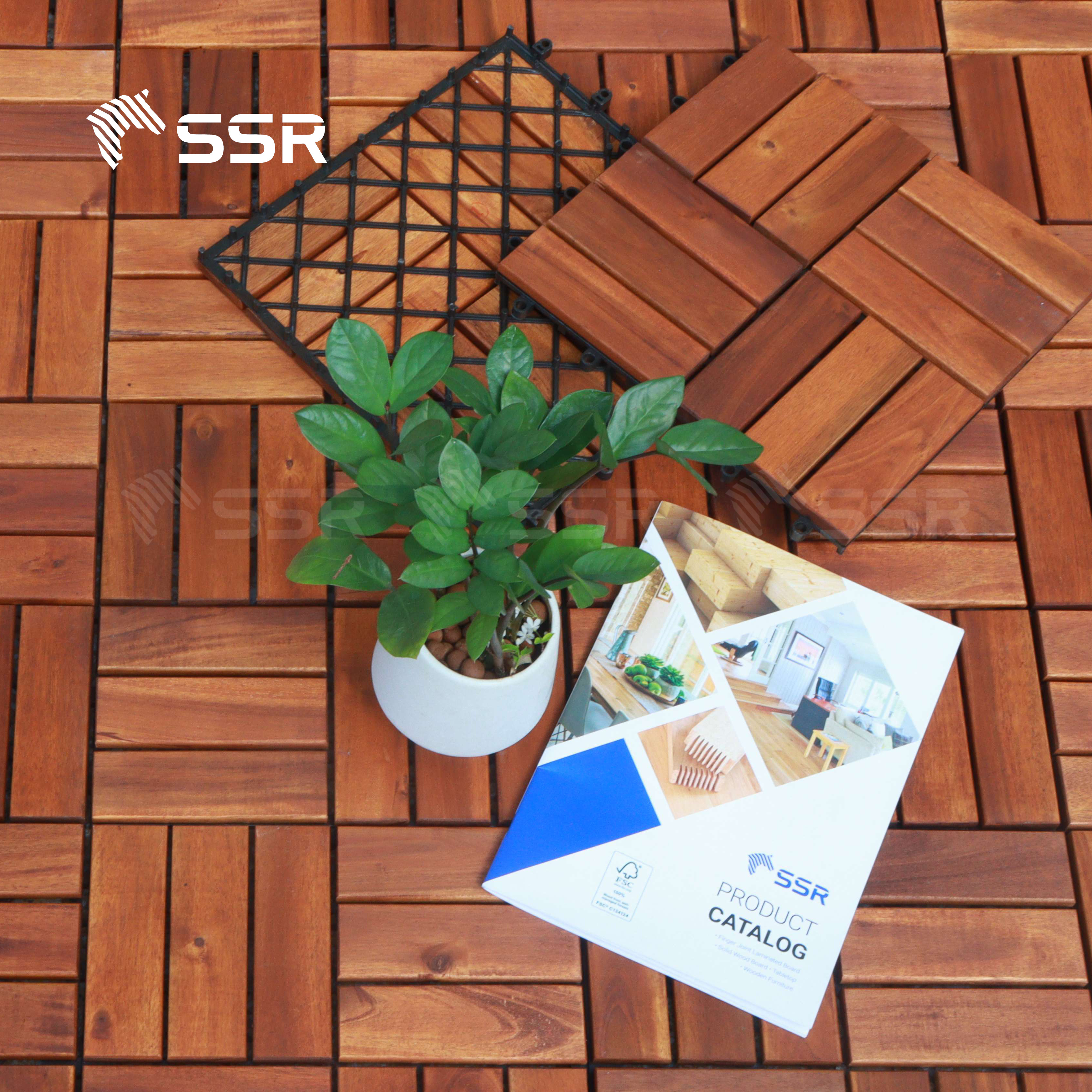 SSR VINA - acacia wood decking tiles - interlocking deck tiles outdoor tiles made in Vietnam