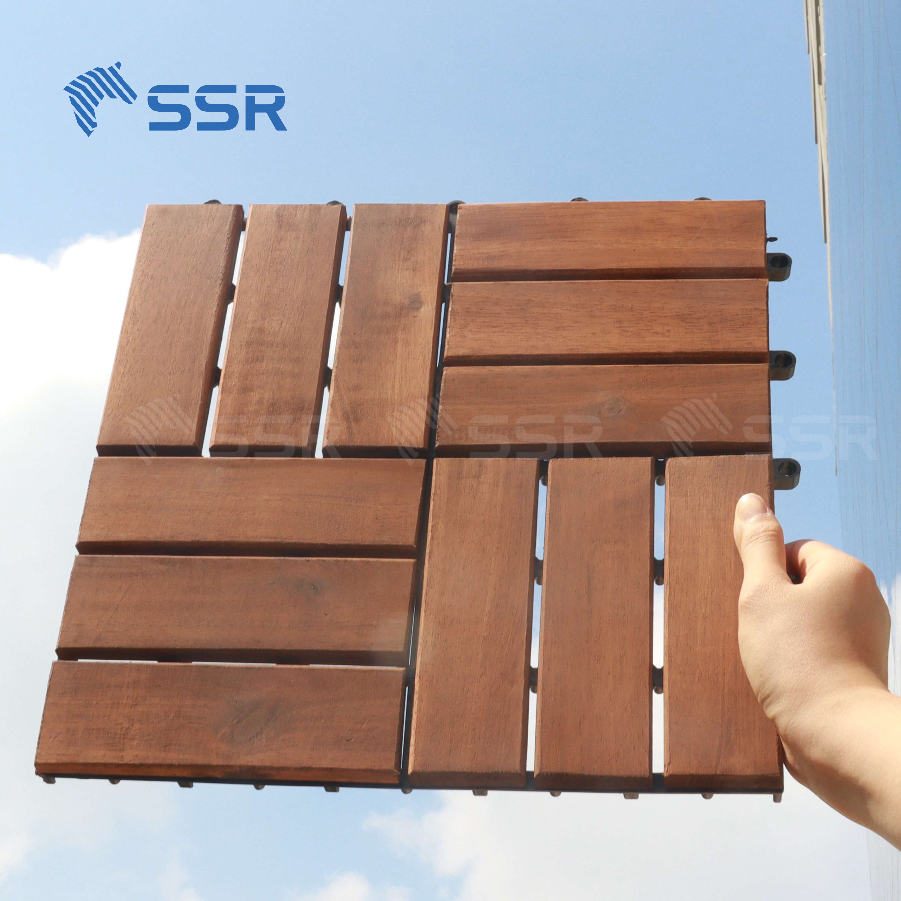 SSR VINA - acacia wood decking tiles - interlocking deck tiles outdoor tiles made in Vietnam