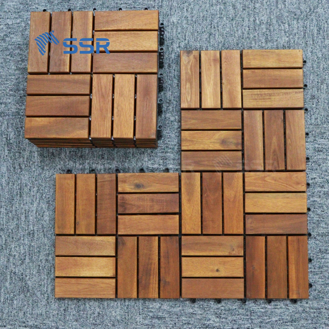 SSR VINA - acacia wood decking tiles - interlocking deck tiles outdoor tiles made in Vietnam