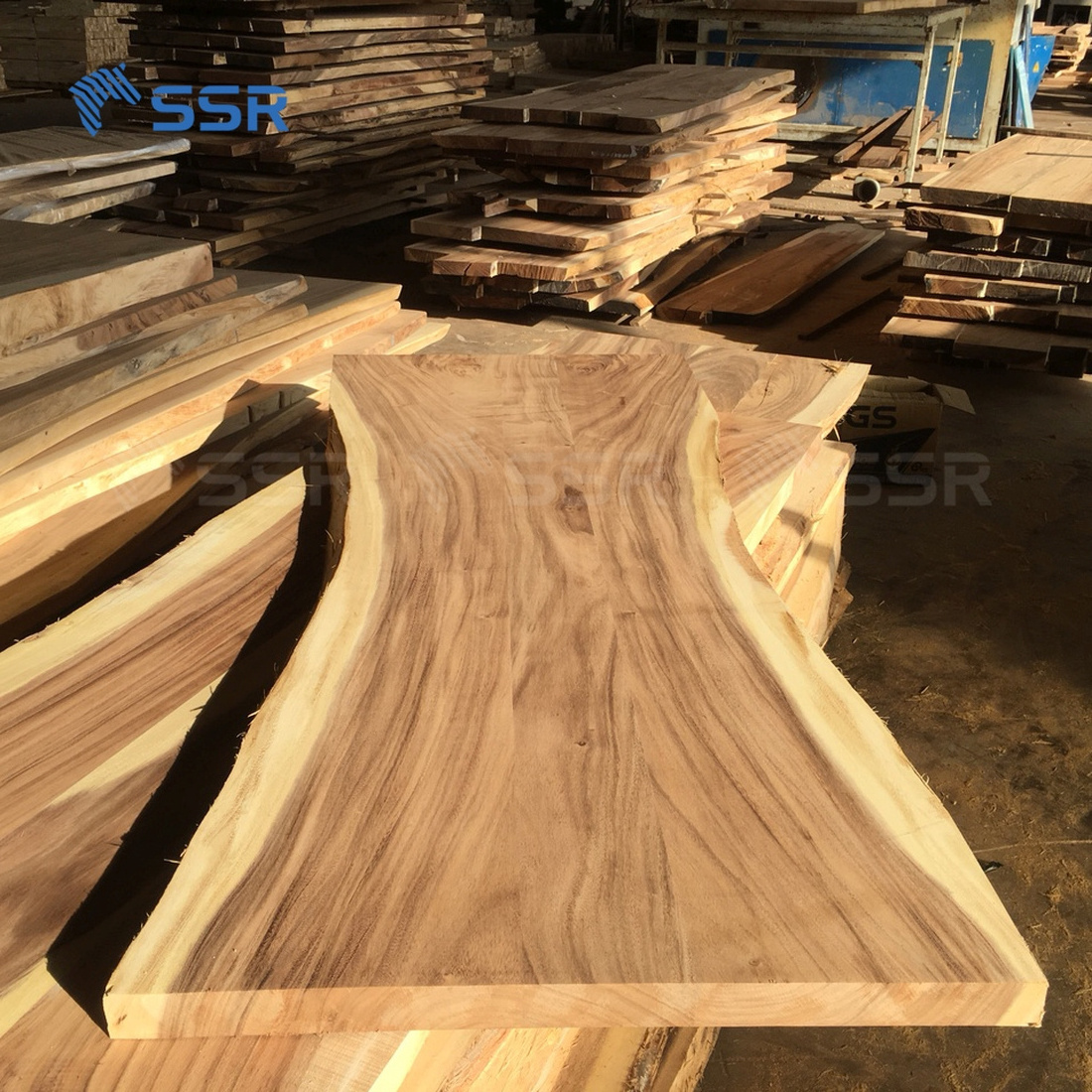 SSR VINA - Raintree Wood Edge Glue Live Edge Countertop - Dining Table Sets Solid Wood Slab Live Edge Table