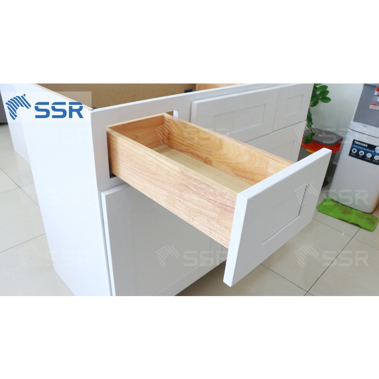 Solid Wood Slab Cabinet Doors Real Wood Kitchen Pantry Solid Wood White Cabinets Modern Style