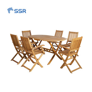 SSR VINA - Outdoor wooden table set - Customized color Wooden Outdoor Chair Benches Exterior Furniture folding tablet set