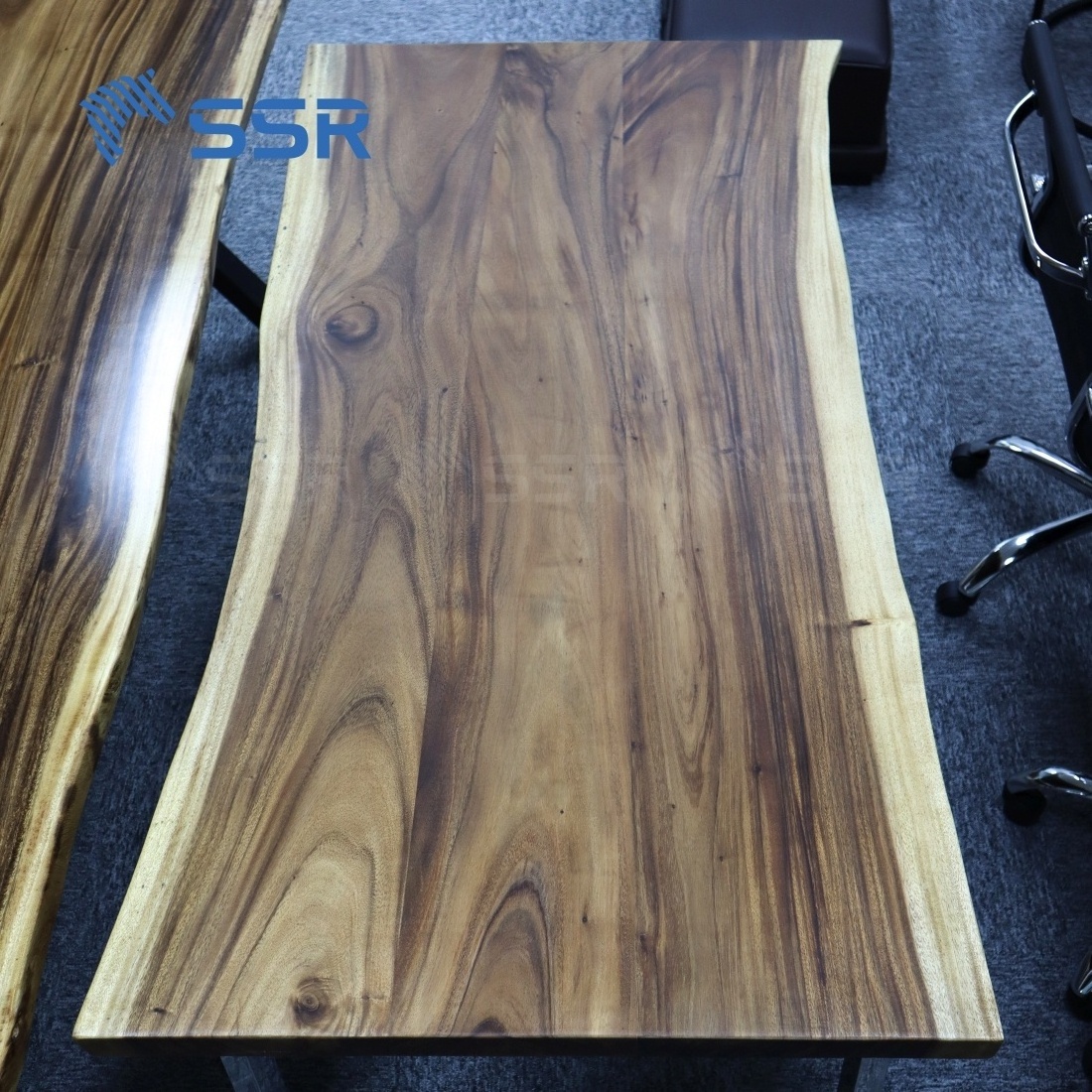 SSR VINA - Raintree Wood Edge Glue Live Edge Countertop - Dining Table Sets Solid Wood Slab Live Edge Table